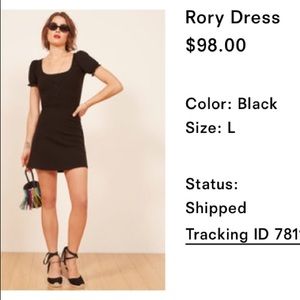 Reformation Rory dress in Black